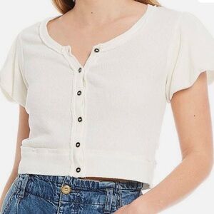 Free People Puff Sleeved Blouse